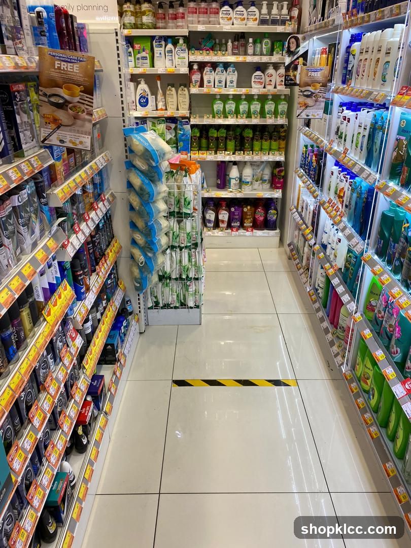 Aisle in a store with personal care products