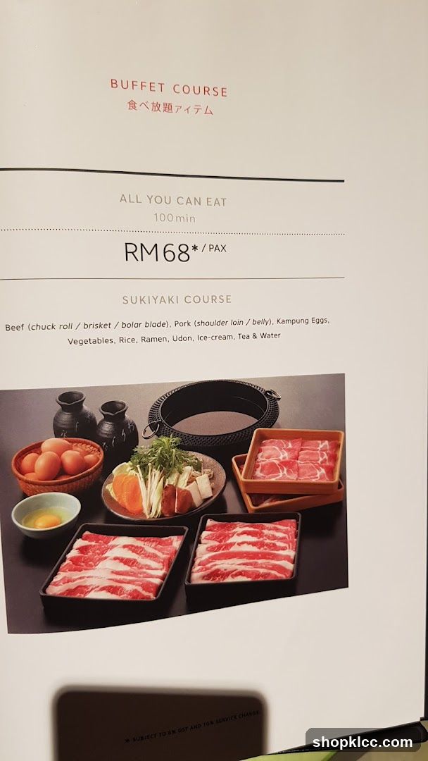 Buffet Course Menu