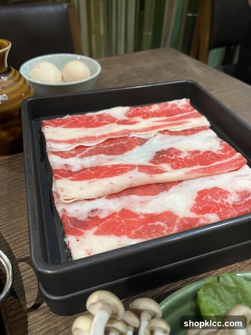 Raw Meat Slices on Tray