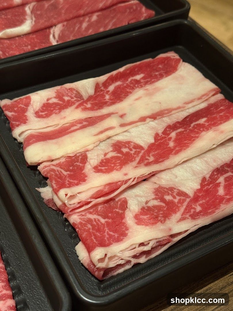 Sliced Beef in Black Trays