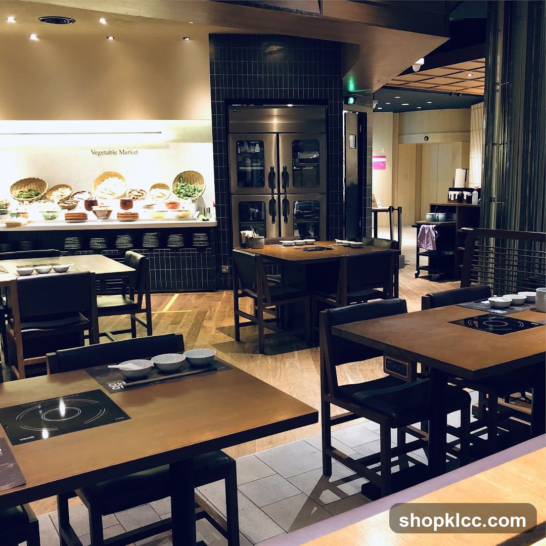 Restaurant Interior with Buffet and Dining Tables