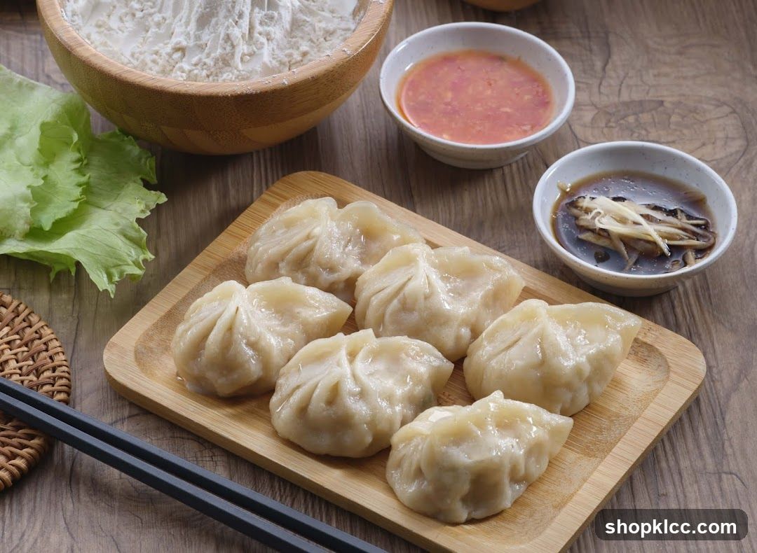 Steamed Dumplings with Dipping Sauces