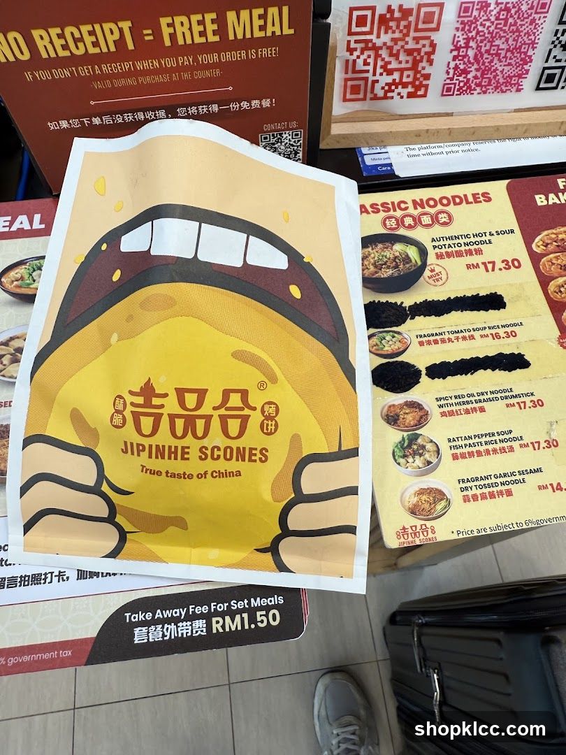 Jipinhe Scones and Noodle Menu Display