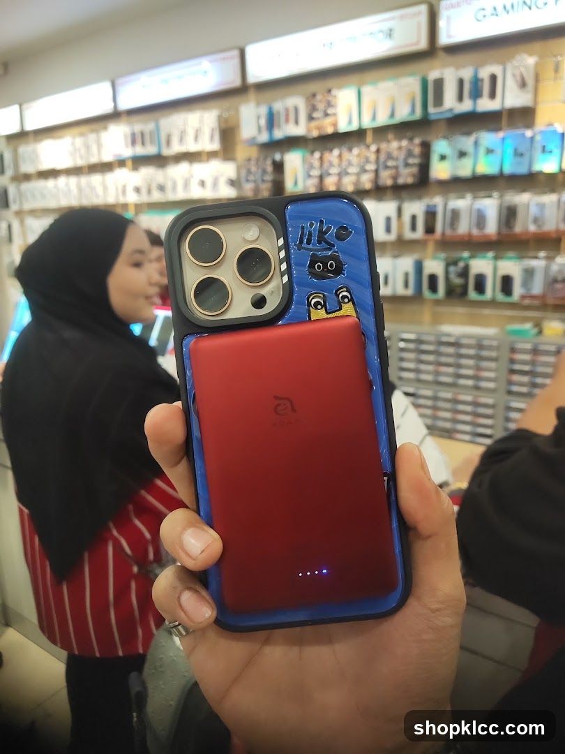 Phone with Battery Case in Store