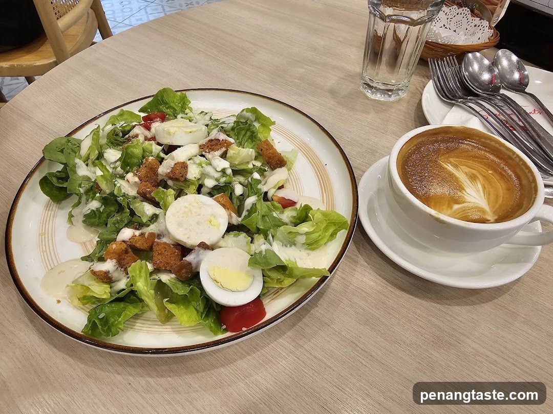 Table Setting with Salad and Coffee