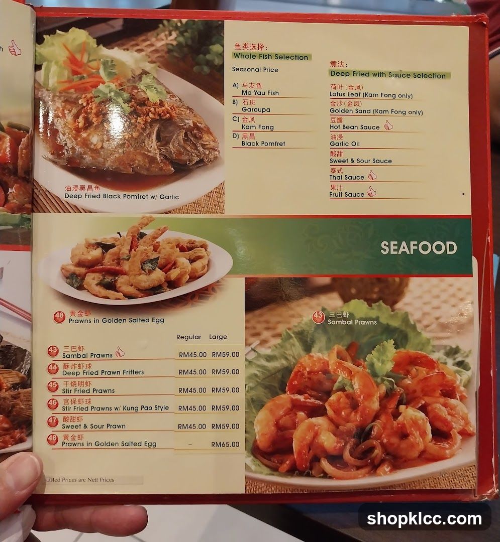 Seafood Menu