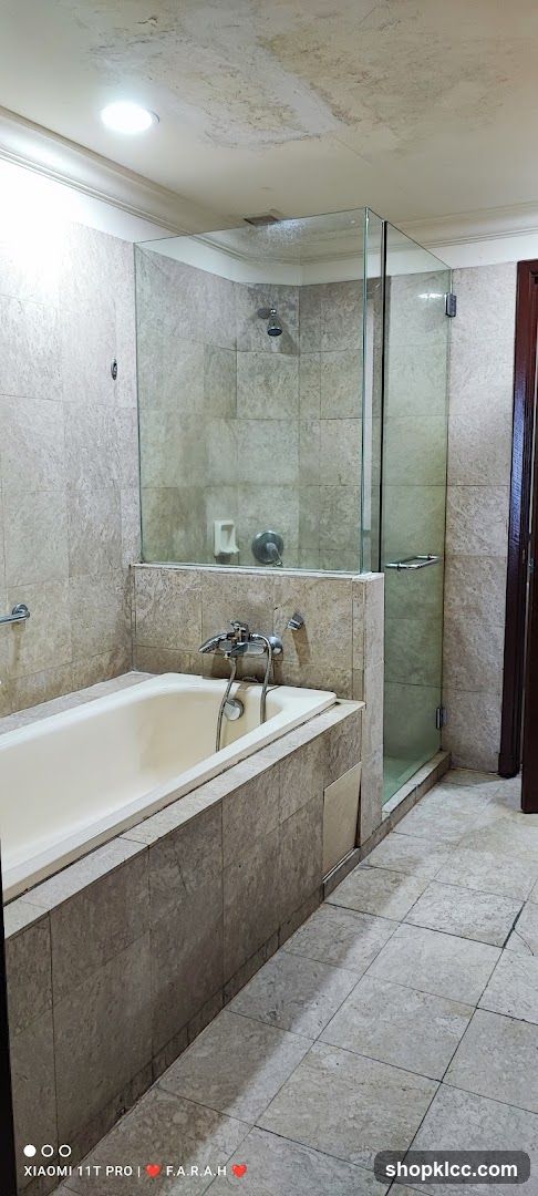Bathroom Interior with Bathtub and Shower