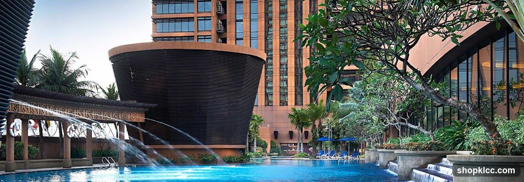 Hotel Pool Area with Architectural Features