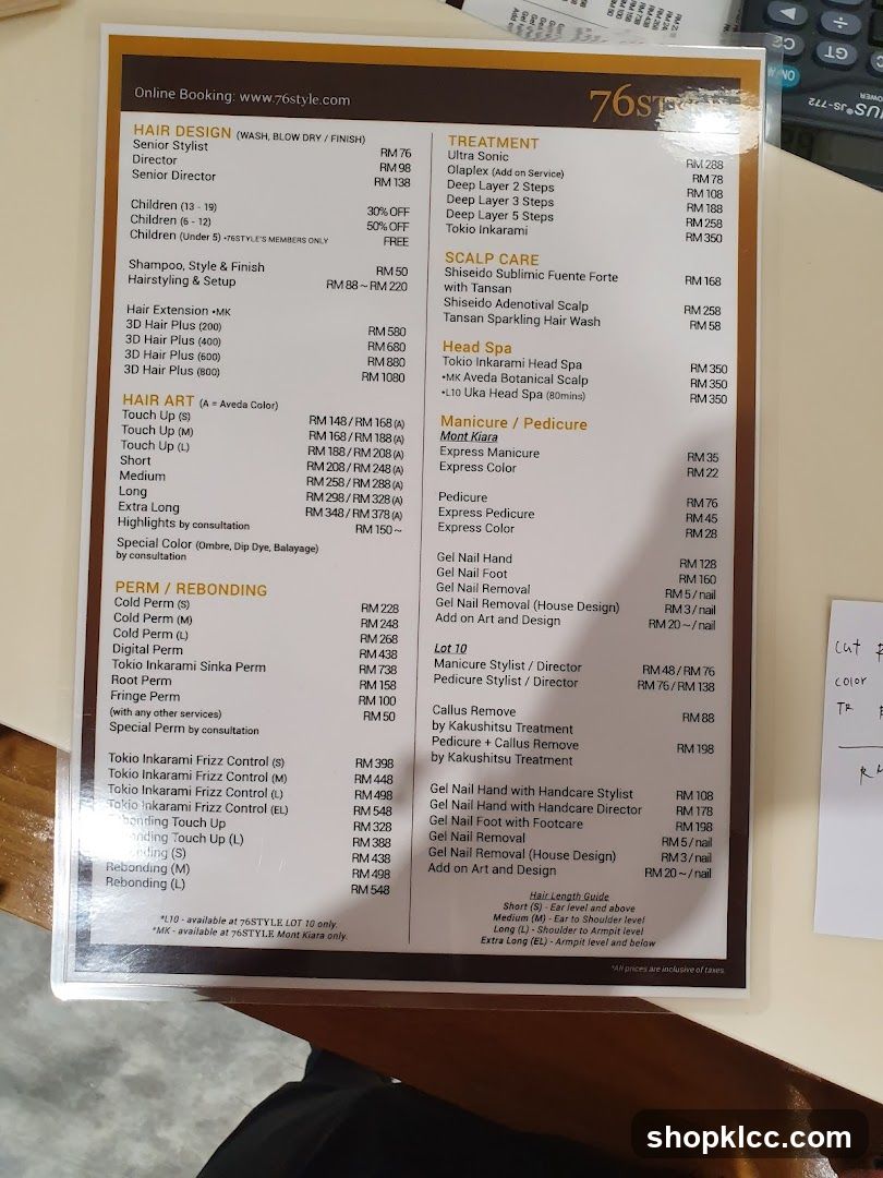 76STYLE Menu