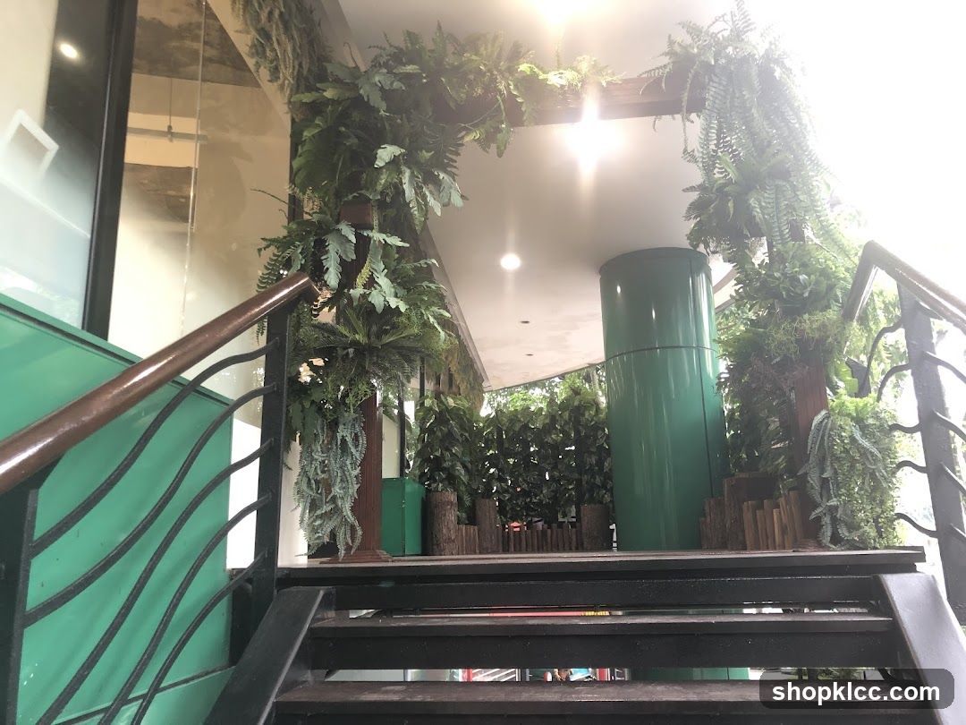 Greenery-adorned staircase