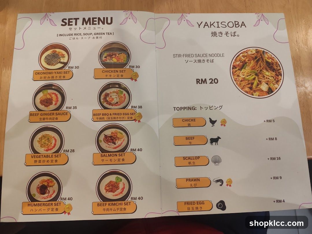 Yakisoba Set Menu