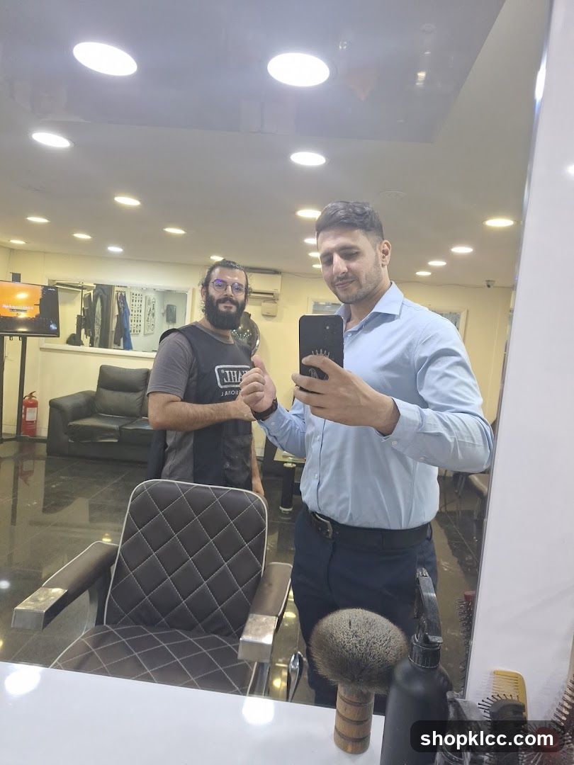 Barbershop Interior Mirror Reflection