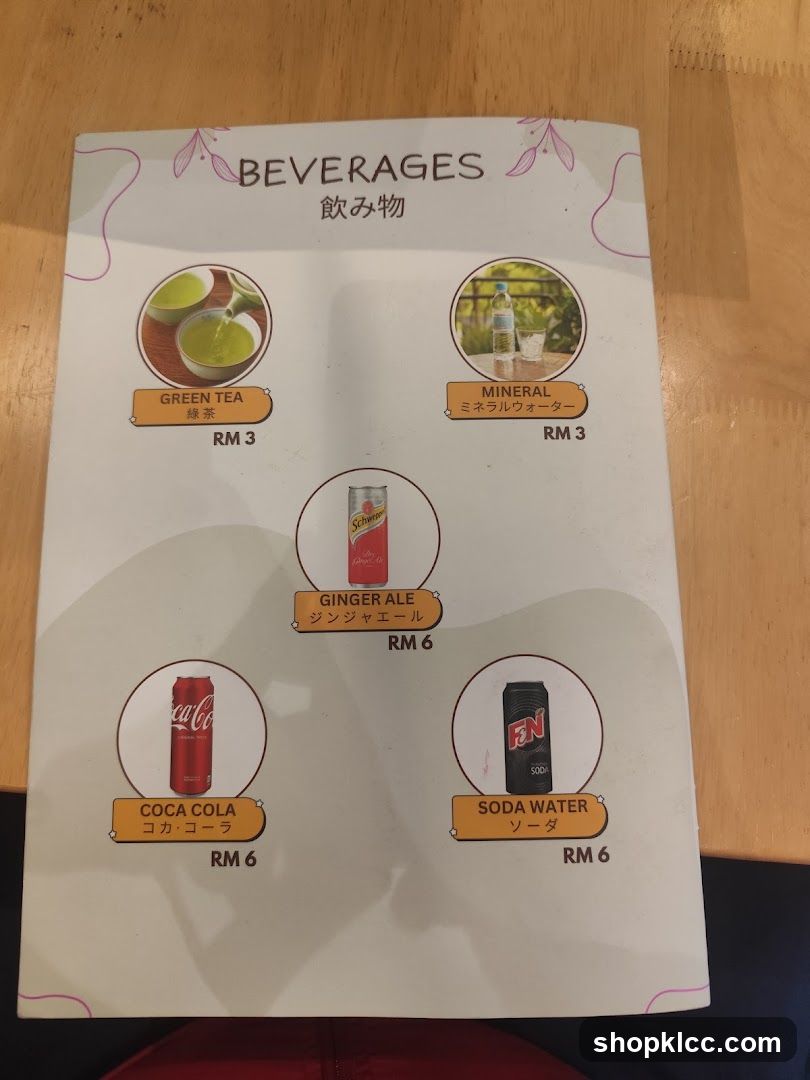 Beverages Menu