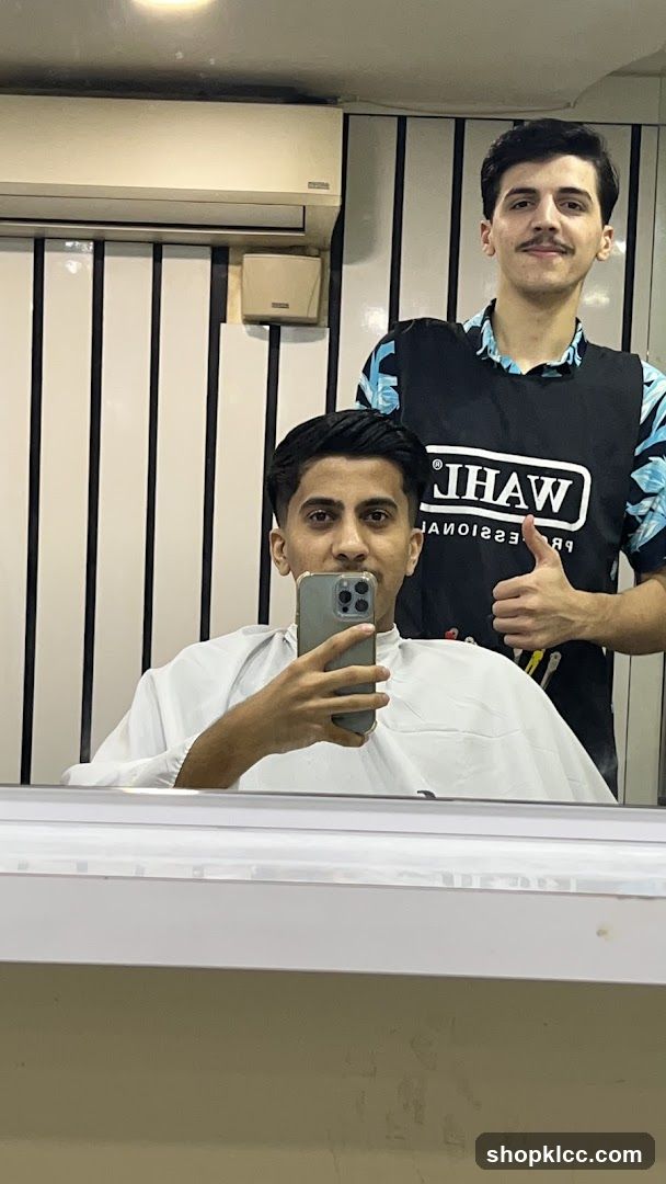 Barber Shop Interior Mirror Selfie