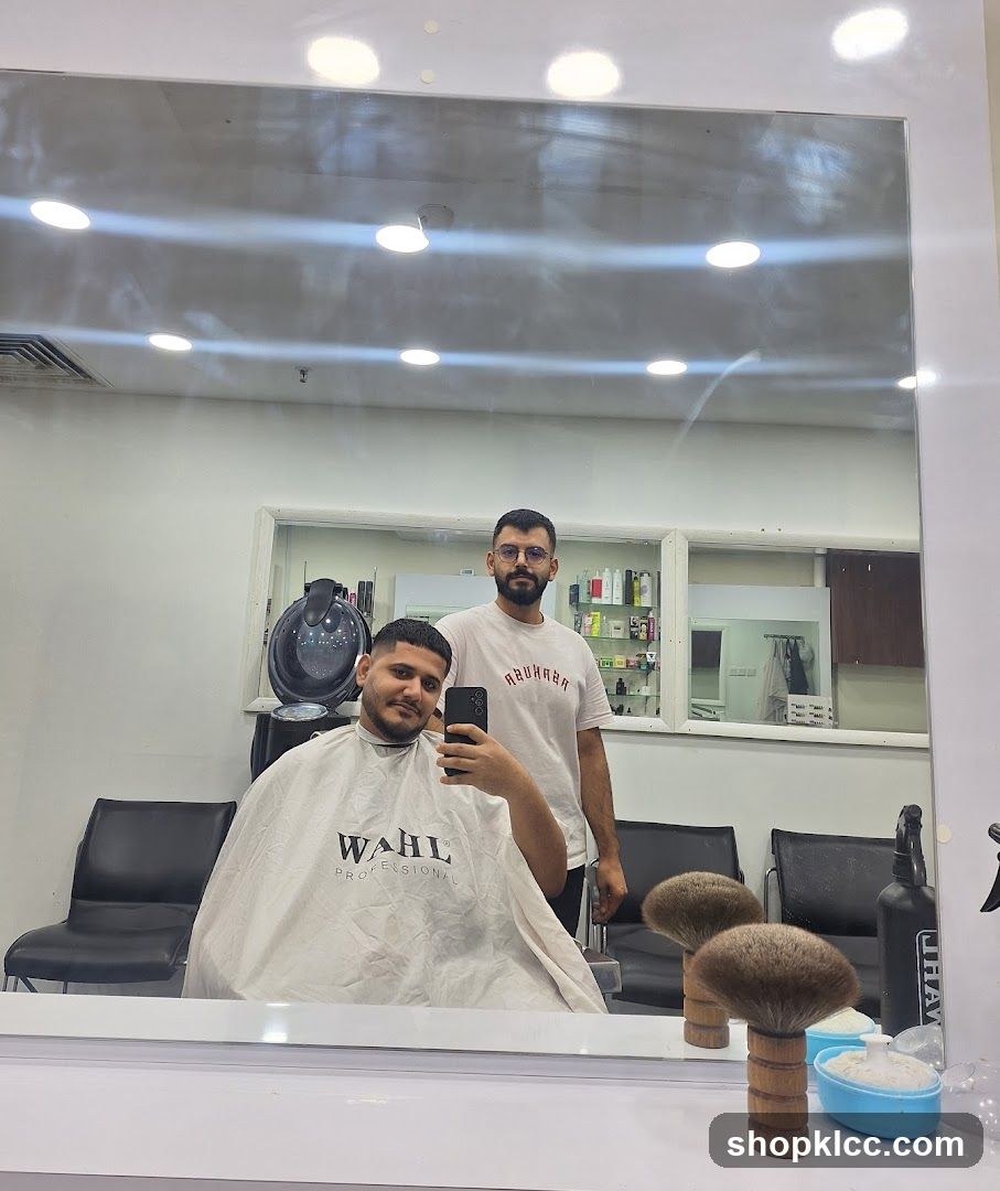 Barber Shop Interior Mirror Selfie