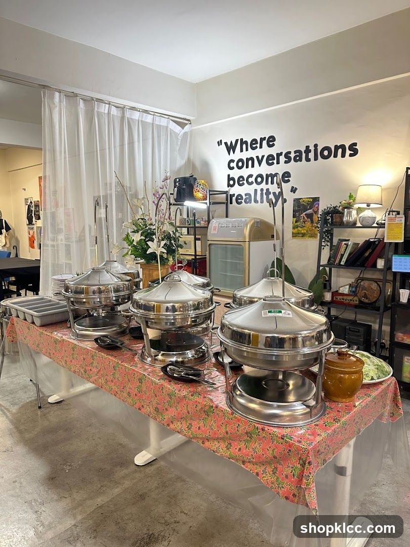 Buffet Setup with Inspirational Quote