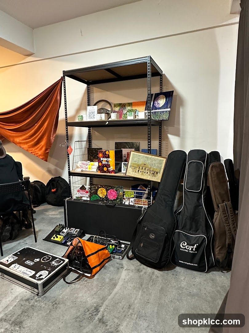 Music Equipment and Artwork Display
