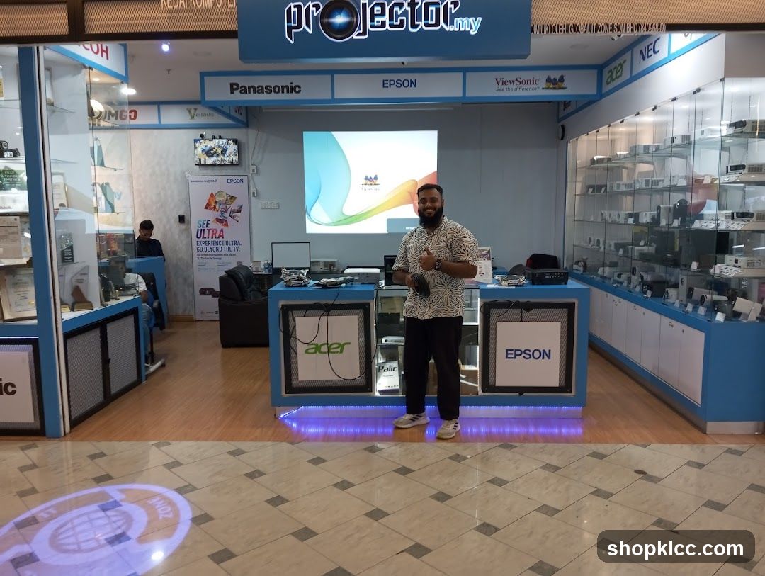 Electronics Store Interior with Staff