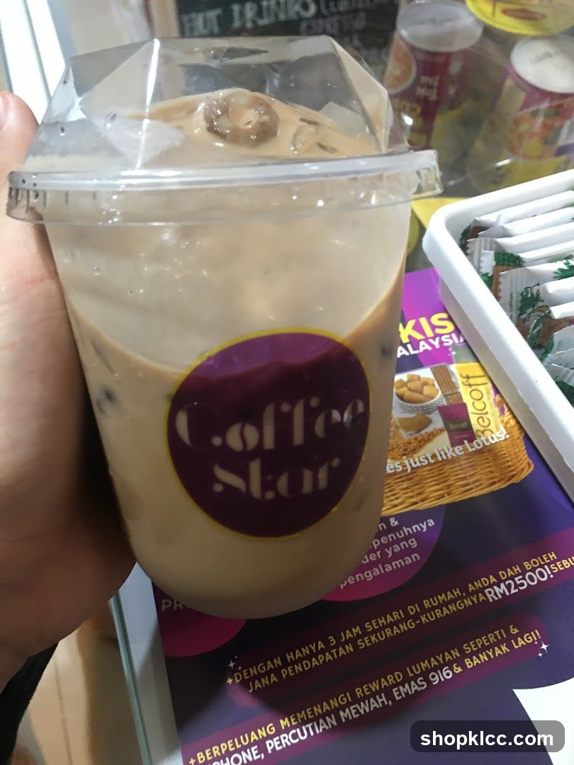 Iced Coffee with "Coffee Star" Logo