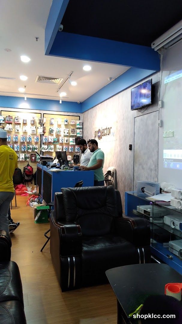 Interior of a tech shop or service center