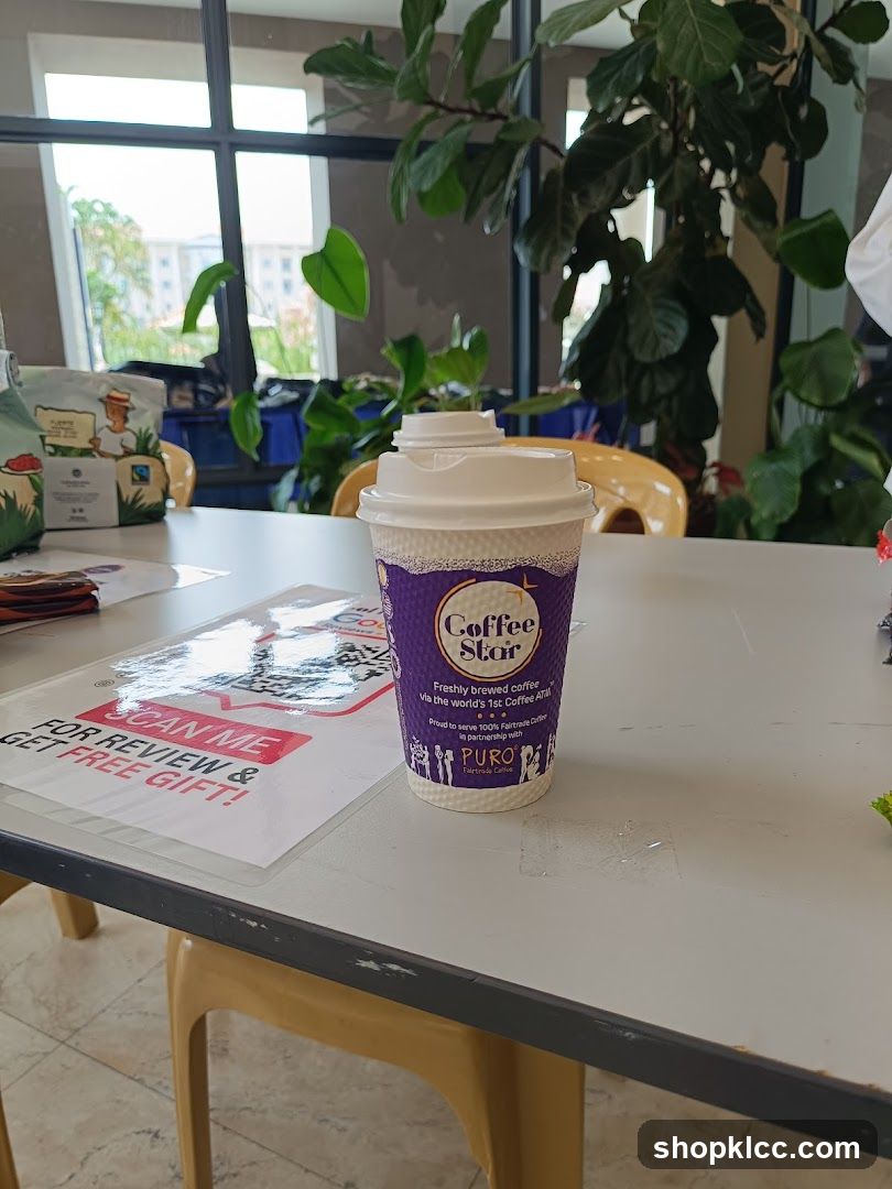 Coffee Cup and Review Sign