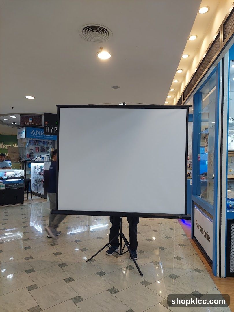 Shopping Mall Interior with Projector Screen