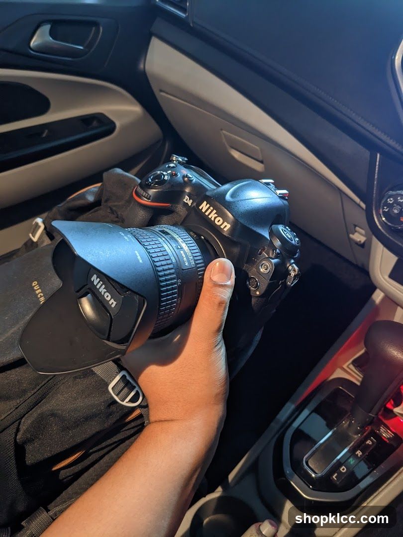 Nikon DSLR Camera in Car Interior