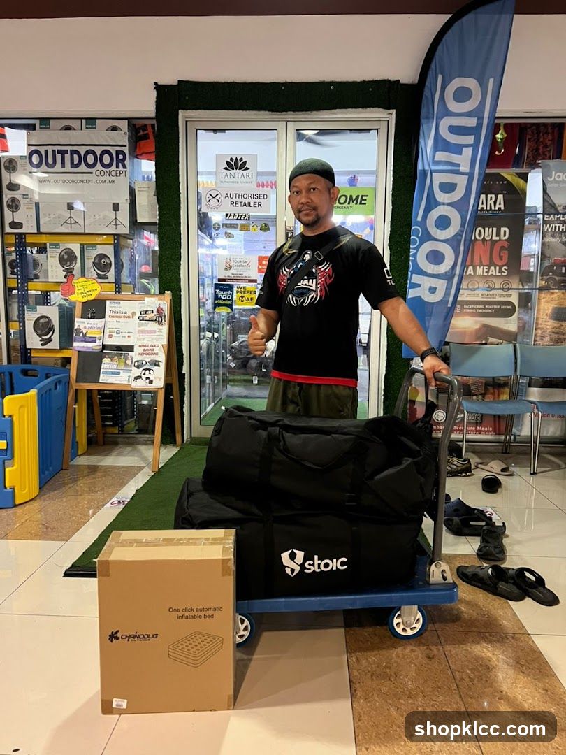 Man with outdoor gear