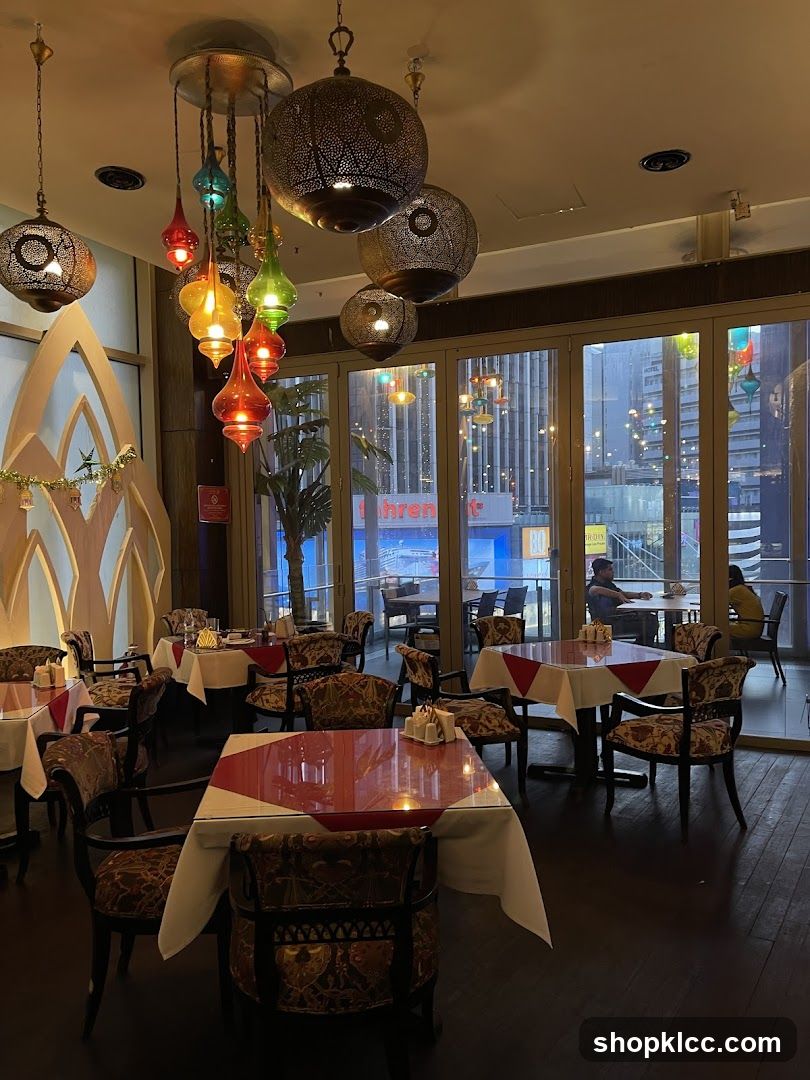 Restaurant Interior with Decorative Lighting