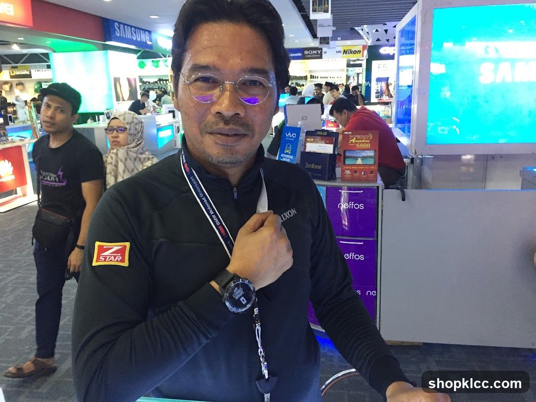 Man in electronics store