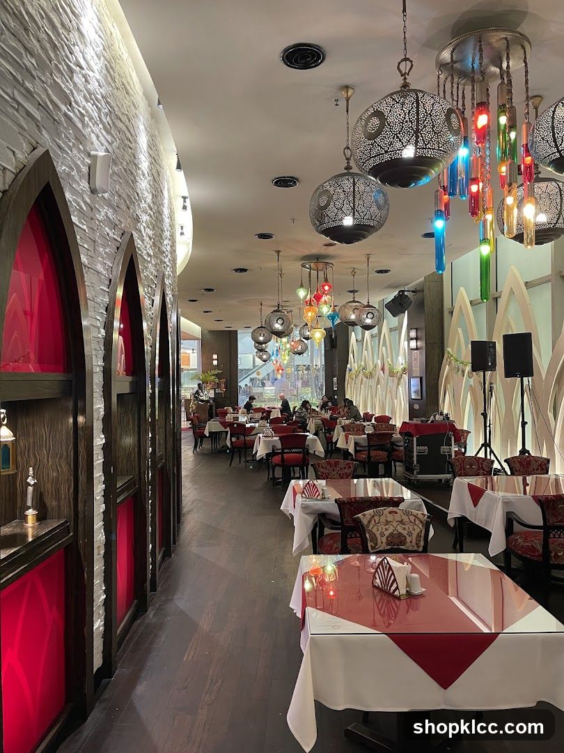 Restaurant Interior with Decorative Lighting