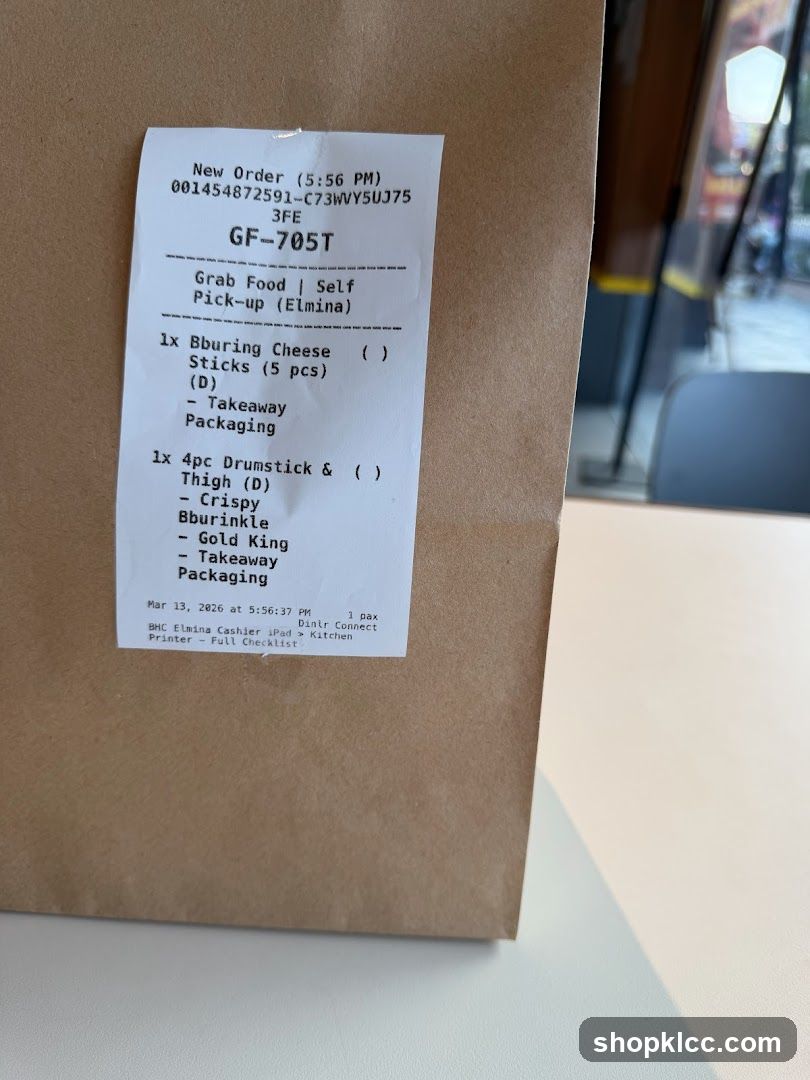 Takeaway Order Receipt