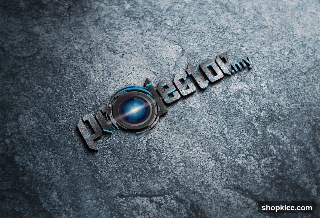 projector logo on textured surface