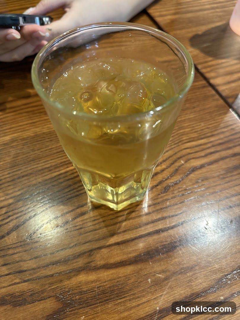 Iced Beverage on Wooden Table