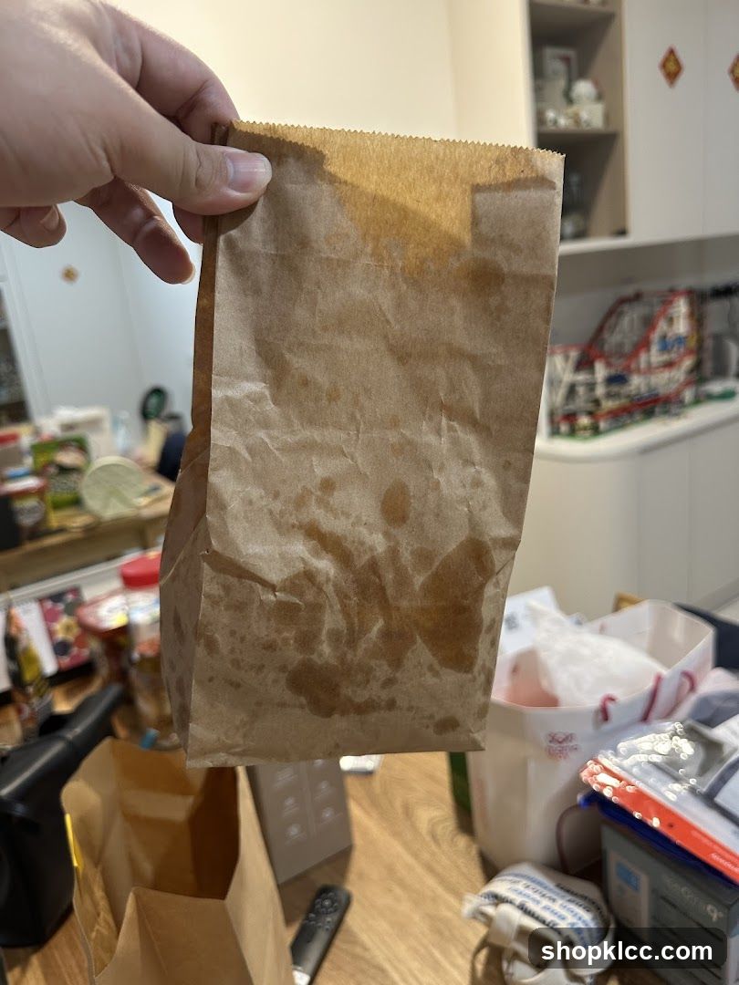 Greasy paper bag