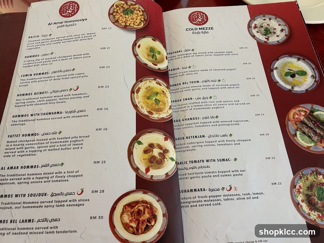 Hummus and Mezze Menu