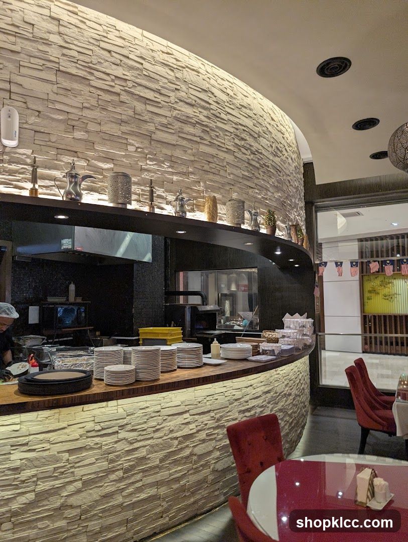 Restaurant Interior with Open Kitchen