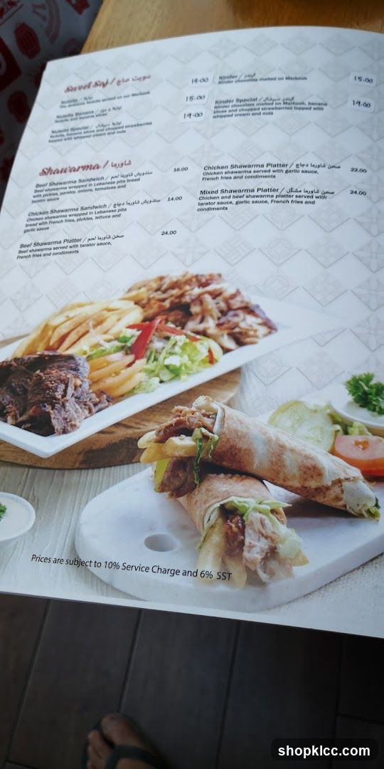 Shawarma Menu