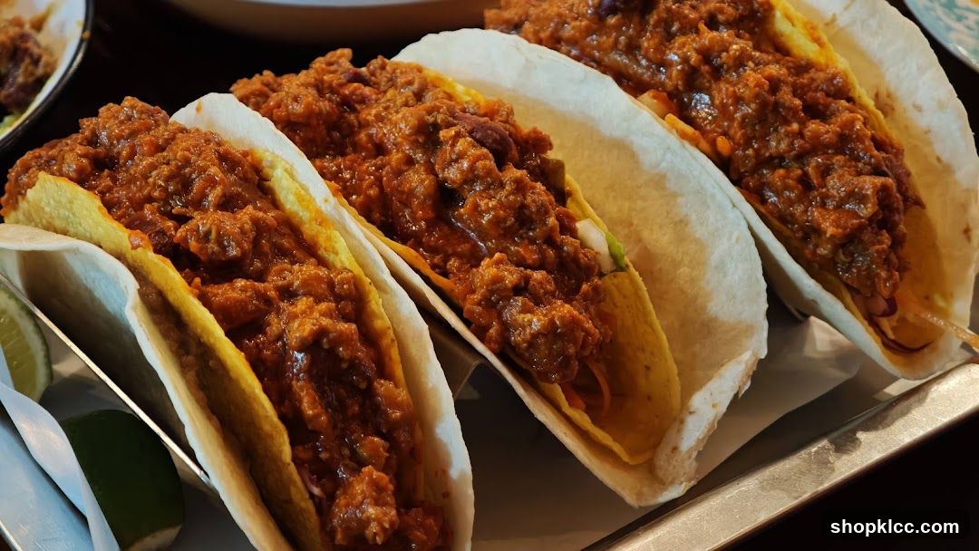 Chili Tacos on a Tray
