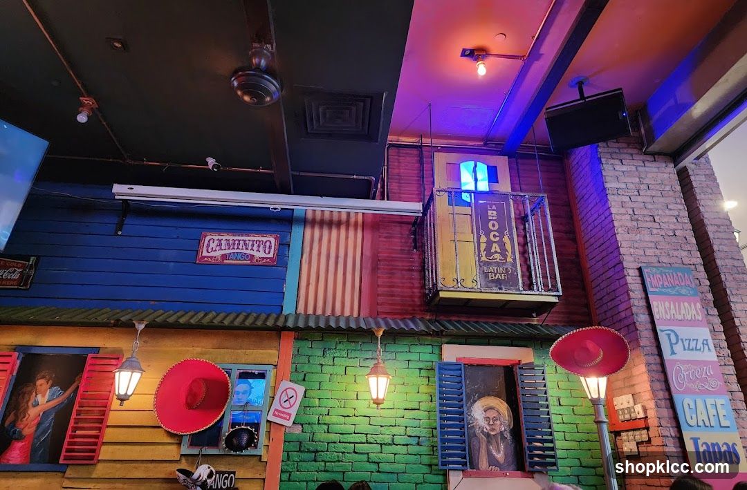 Colorful Bar Interior with Decorative Facade