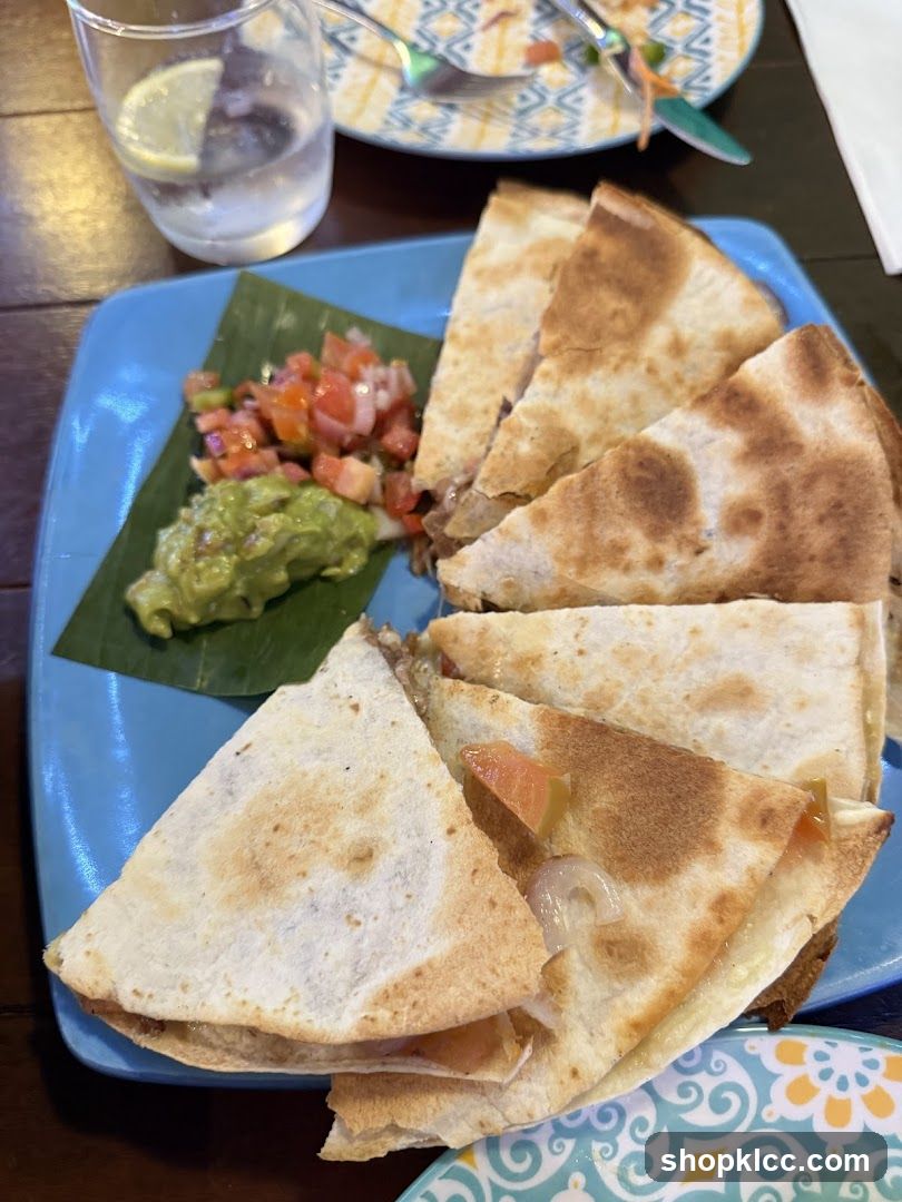 Quesadilla Plate with Guacamole and Salsa