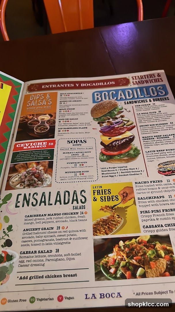 La Boca Menu