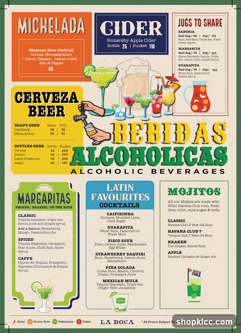 La Boca Drink Menu
