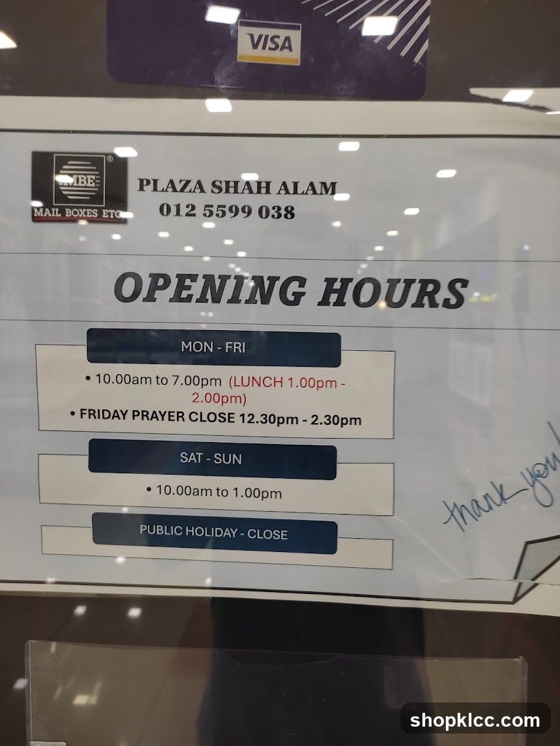 Opening Hours Sign