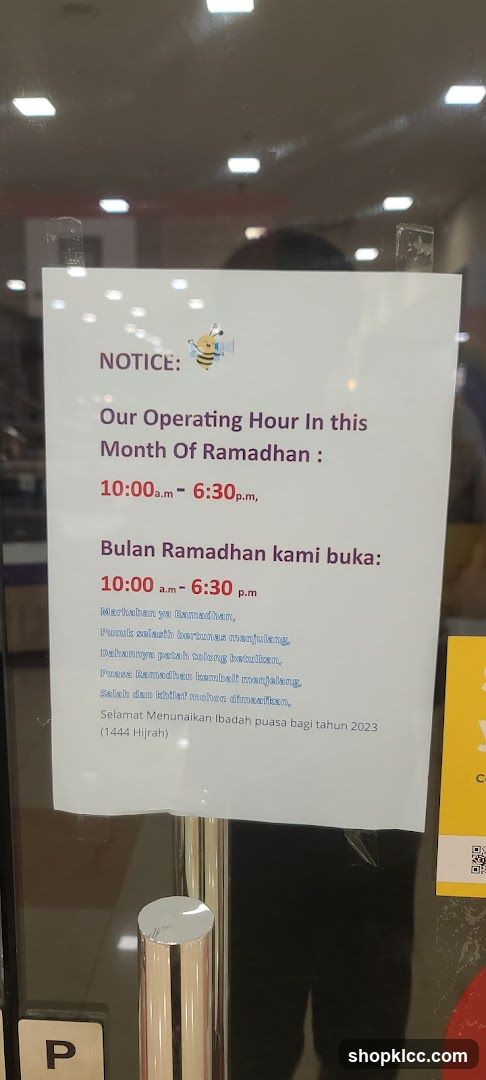 Ramadhan Operating Hours Notice