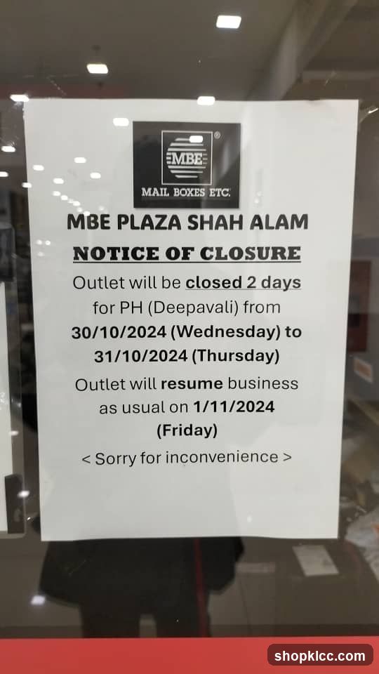 Notice of Closure