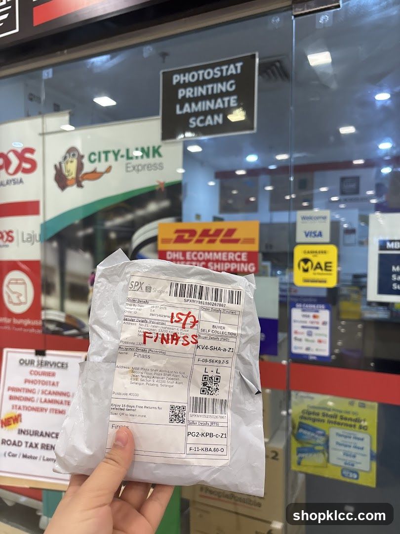 Package with shipping labels