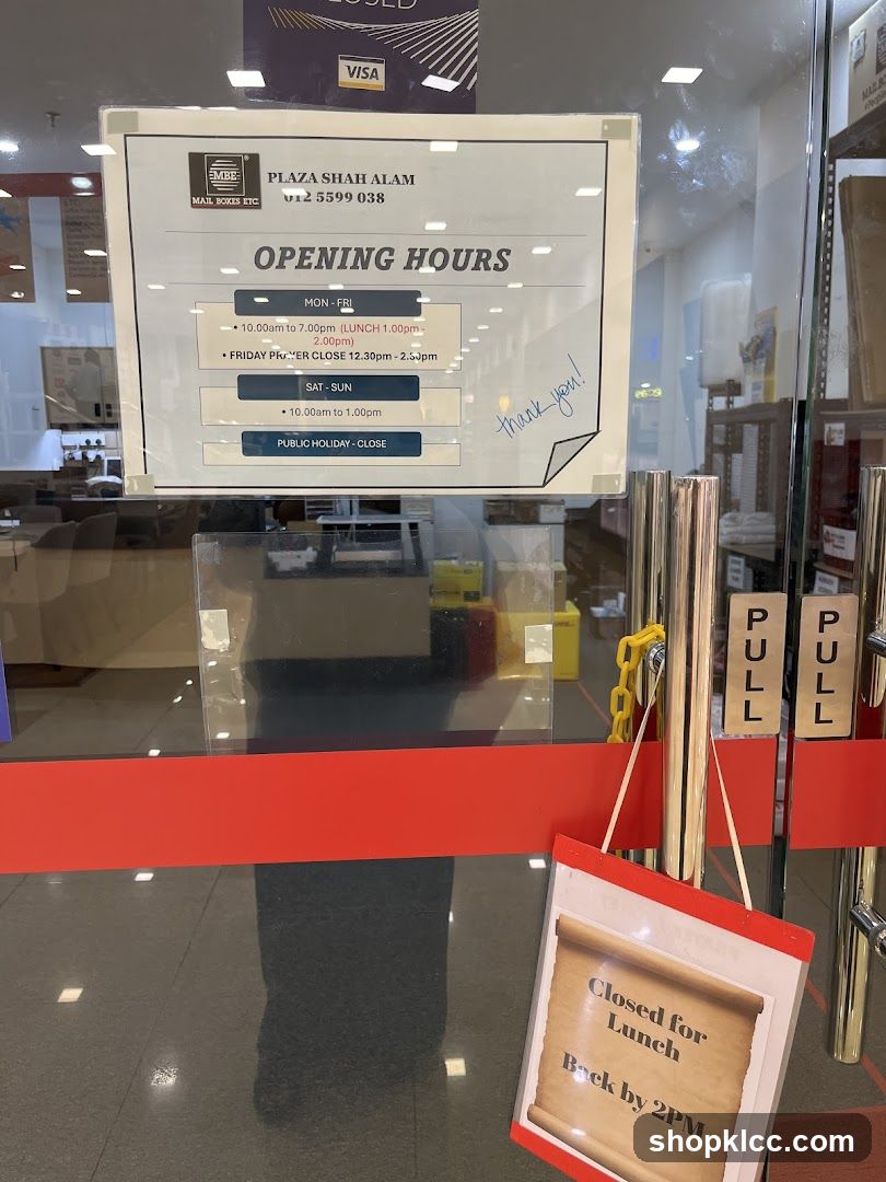 Mail Boxes Etc. Opening Hours