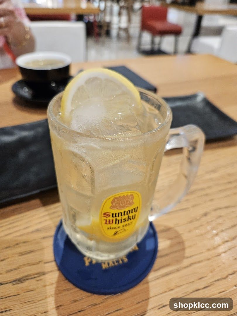 Suntory Whisky Glass with Lemon Slice