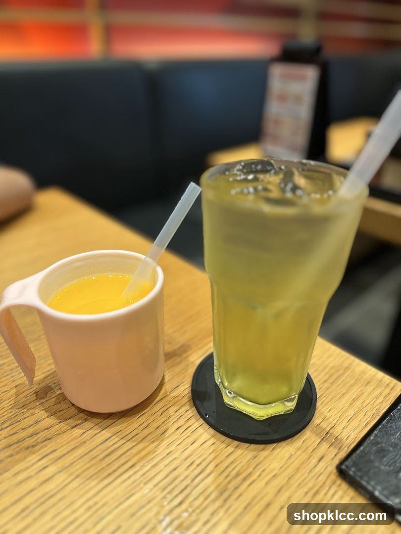 Drinks on a table